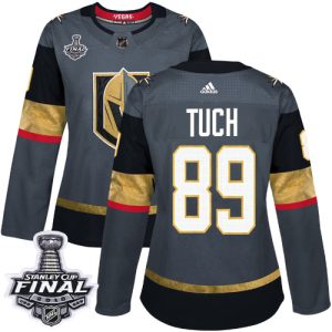 First - rate Adidas Golden Knights #89 Alex Tuch Grey Home Authentic 2018 Stanley Cup Final Women's Stitched NHL Jersey