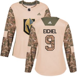 Stunning Adidas Golden Knights #9 Jack Eichel Camo Authentic 2017 Veterans Day Women's Stitched NHL Jersey
