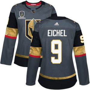 Premium Adidas Golden Knights #9 Jack Eichel Grey 2023 Stanley Cup Champions Home Authentic Women's Stitched NHL Jersey