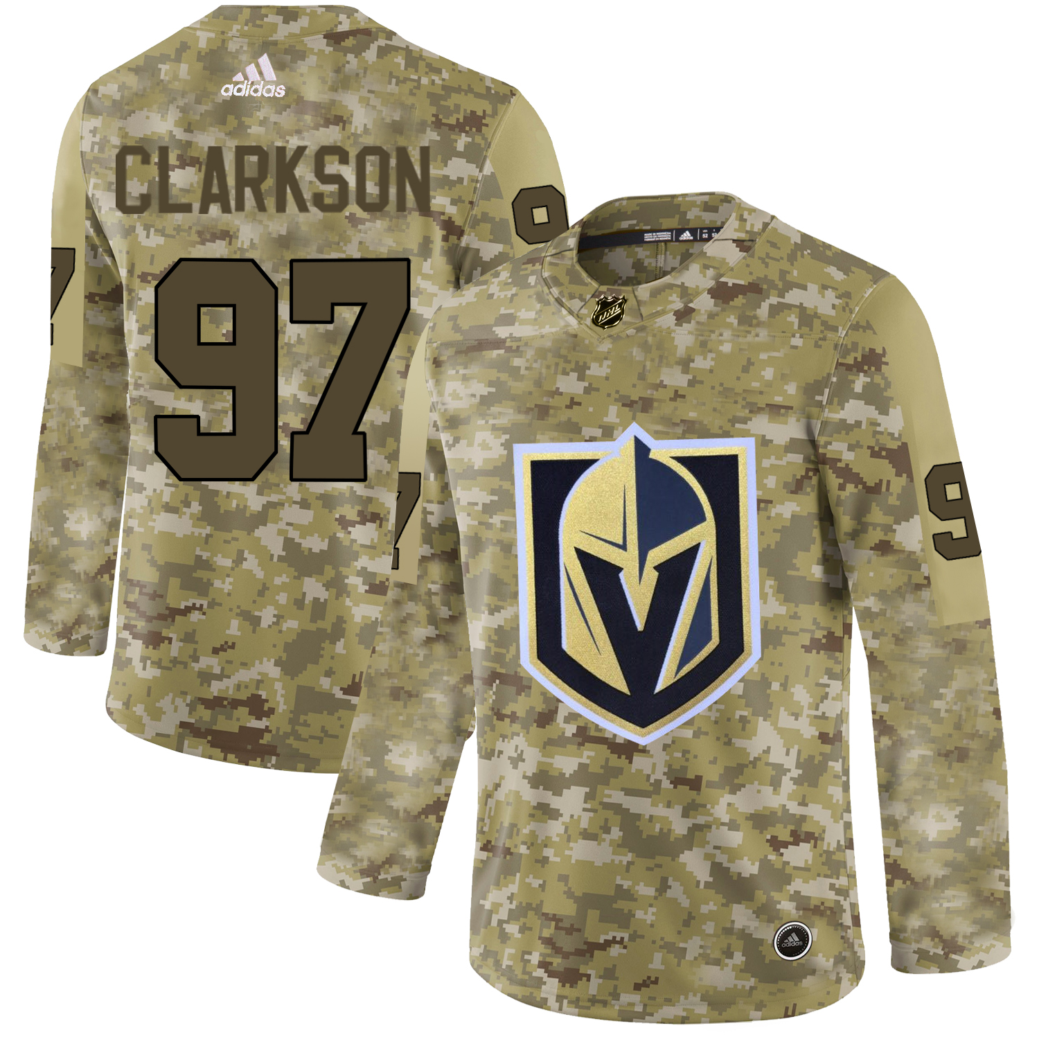 Magnificent Adidas Golden Knights #97 David Clarkson Camo Authentic Stitched NHL Jersey