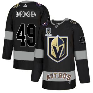 Exquisite Adidas Golden Knights X Astros #49 Ivan Barbashev Black 2023 Stanley Cup Champions Authentic City Joint Name Stitched NHL Jersey