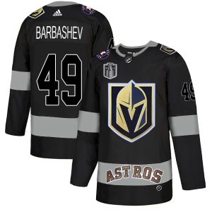 Outstanding Adidas Golden Knights X Astros #49 Ivan Barbashev Black 2023 Stanley Cup Final Patch Authentic City Joint Name Stitched NHL Jersey