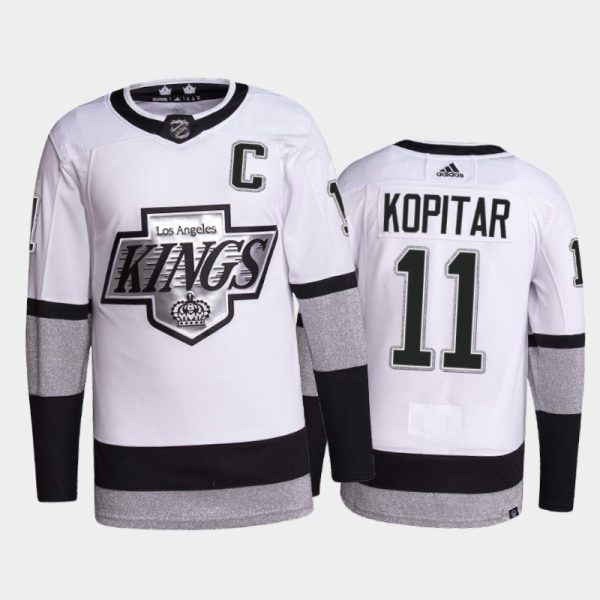 Magnificent Adidas Kings #11 Anze Kopitar Men's 2021 22 Alternate Authentic NHL Jersey White