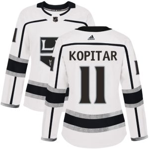 Gorgeous Adidas Kings #11 Anze Kopitar White Road Authentic Women's Stitched NHL Jersey