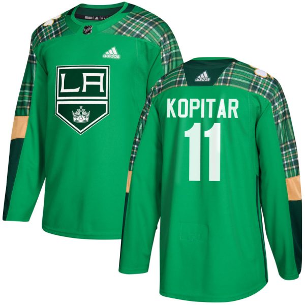 Magnificent Adidas Kings #11 Anze Kopitar adidas Green St. Patrick's Day Authentic Practice Stitched NHL Jersey