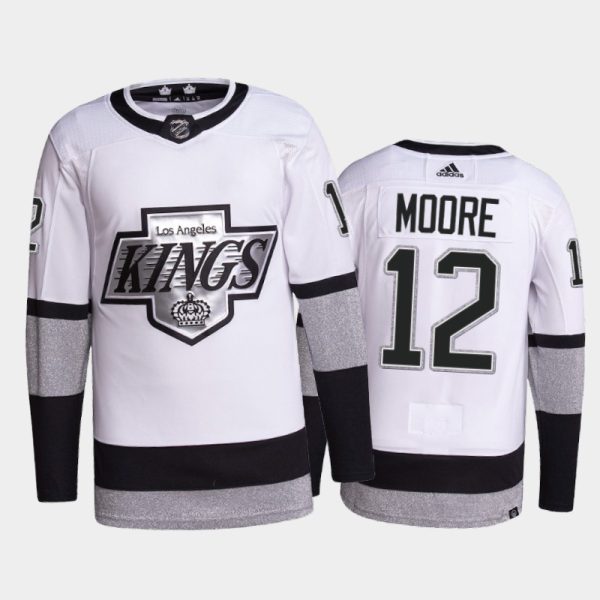 Outstanding Adidas Kings #12 Trevor Moore Men's 2021 22 Alternate Authentic NHL Jersey White