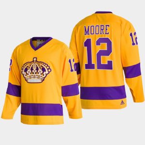 Outstanding Adidas Kings #12 Trevor Moore Team Classics Gold Men's NHL 2022 Throwback Jersey