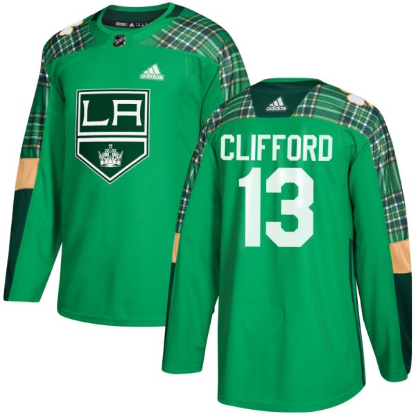 First - rate Adidas Kings #13 Kyle Clifford adidas Green St. Patrick's Day Authentic Practice Stitched NHL Jersey