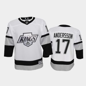 Superior Adidas Kings #17 Lias Andersson Youth 2021 22 Alternate Game NHL Jersey   White