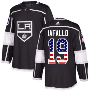 Exquisite Adidas Kings #19 Alex Iafallo Black Home Authentic USA Flag Stitched NHL Jersey