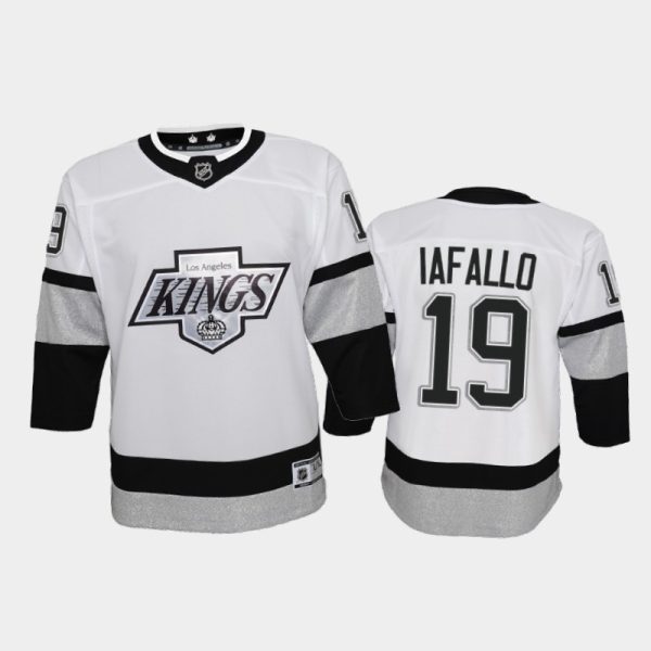 Splendid Adidas Kings #19 Alex Iafallo Youth 2021 22 Alternate Game NHL Jersey White