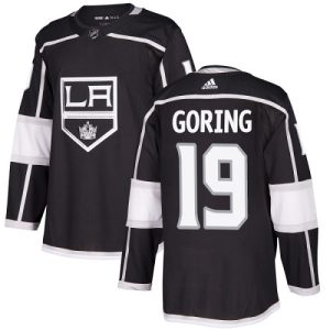 Outstanding Adidas Kings #19 Butch Goring Black Home Authentic Stitched NHL Jersey