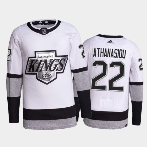 First - rate Adidas Kings #22 Andreas Athanasiou Men's 2021 22 Alternate Authentic NHL Jersey White