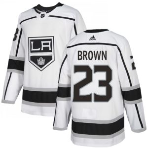 Gorgeous Adidas Kings #23 Dustin Brown White Road Authentic Stitched Youth NHL Jersey