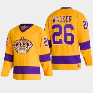 Exquisite Adidas Kings #26 Sean Walker Team Classics Gold Men's NHL 2022 Throwback Jersey