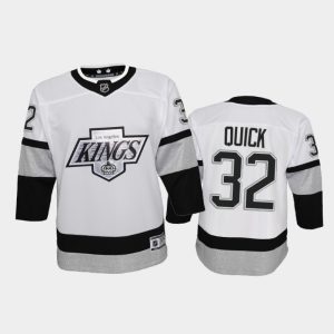 Premium Adidas Kings #32 Jonathan Quick Youth 2021 22 Alternate Game NHL Jersey   White