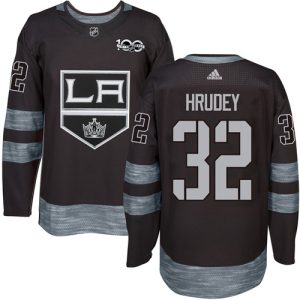 Premium Adidas Kings #32 Kelly Hrudey Black 1917 2017 100th Anniversary Stitched NHL Jersey