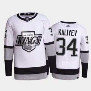 Magnificent Adidas Kings #34 Arthur Kaliyev Men's 2021 22 Alternate Authentic NHL Jersey   White