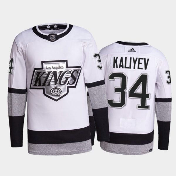 Magnificent Adidas Kings #34 Arthur Kaliyev Men's 2021 22 Alternate Authentic NHL Jersey White