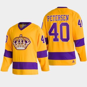 First - rate Adidas Kings #40 Cal Petersen Team Classics Gold Men's NHL 2022 Throwback Jersey