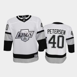 Splendid Adidas Kings #40 Cal Petersen Youth 2021 22 Alternate Game NHL Jersey   White