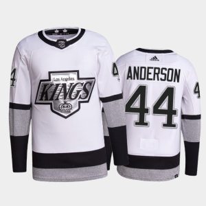 Splendid Adidas Kings #44 Mikey Anderson Men's 2021 22 Alternate Authentic NHL Jersey   White