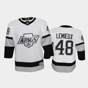 Splendid Adidas Kings #48 Brendan Lemieux Youth 2021 22 Alternate Game NHL Jersey   White