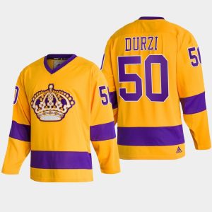 First - rate Adidas Kings #50 Sean Durzi Team Classics Gold Men's NHL 2022 Throwback Jersey