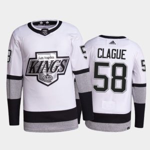 Magnificent Adidas Kings #58 Kale Clague Men's 2021 22 Alternate Authentic NHL Jersey   White