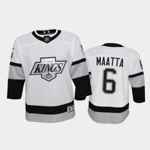 First - rate Adidas Kings #6 Olli Maatta Youth 2021 22 Alternate Game NHL Jersey   White