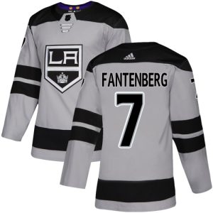 Premium Adidas Kings #7 Oscar Fantenberg Gray Alternate Authentic Stitched NHL Jersey