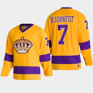 Gorgeous Adidas Kings #7 Tobias Bjornfot Team Classics Gold Men's NHL 2022 Throwback Jersey