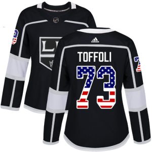 Exquisite Adidas Kings #73 Tyler Toffoli Black Home Authentic USA Flag Women's Stitched NHL Jersey