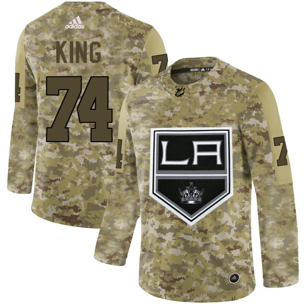 Gorgeous Adidas Kings #74 Dwight King Camo Authentic Stitched NHL Jersey