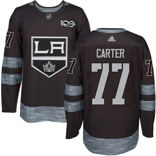 Stunning Adidas Kings #77 Jeff Carter Black 1917 2017 100th Anniversary Stitched NHL Jersey