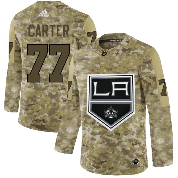 Premium Adidas Kings #77 Jeff Carter Camo Authentic Stitched NHL Jersey