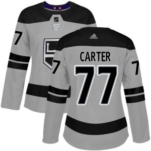 Superior Adidas Kings #77 Jeff Carter Gray Alternate Authentic Women's Stitched NHL Jersey