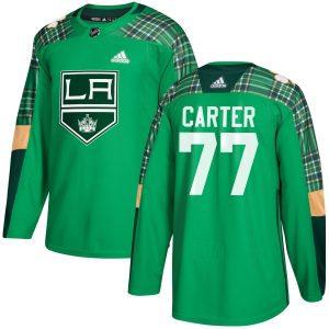 Exceptional Adidas Kings #77 Jeff Carter adidas Green St. Patrick's Day Authentic Practice Stitched NHL Jersey