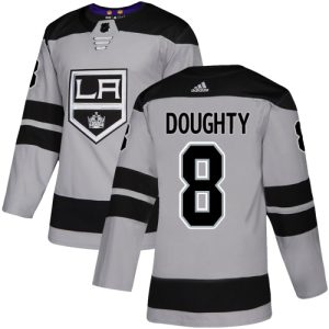 Exceptional Adidas Kings #8 Drew Doughty Gray Alternate Authentic Stitched Youth NHL Jersey