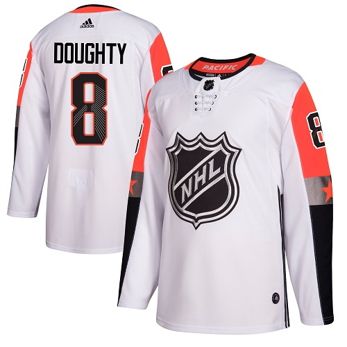 Premium Adidas Kings #8 Drew Doughty White 2018 All Star Pacific Division Authentic Stitched Youth NHL Jersey