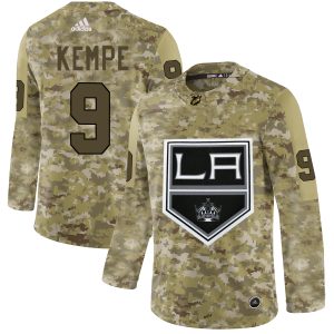 Exceptional Adidas Kings #9 Adrian Kempe Camo Authentic Stitched NHL Jersey