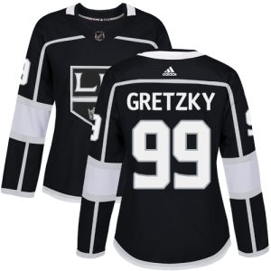 Exceptional Adidas Kings #99 Wayne Gretzky Black Home Authentic Women's Stitched NHL Jersey