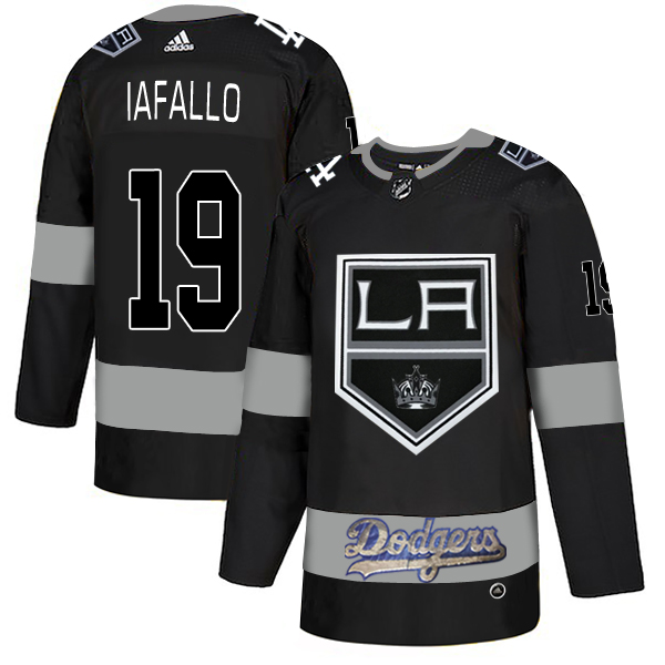Gorgeous Adidas Kings X Dodgers #19 Alex Iafallo Black Authentic City Joint Name Stitched NHL Jersey