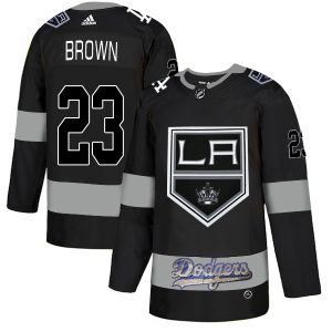 Exquisite Adidas Kings X Dodgers #23 Dustin Brown Black Authentic City Joint Name Stitched NHL Jersey
