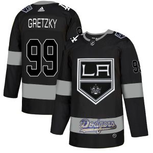 Exquisite Adidas Kings X Dodgers #99 Wayne Gretzky Black Authentic City Joint Name Stitched NHL Jersey