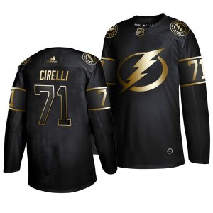 Gorgeous Adidas Lightning #71 Anthony Cirelli Men's 2019 Black Golden Edition Authentic Stitched NHL Jersey