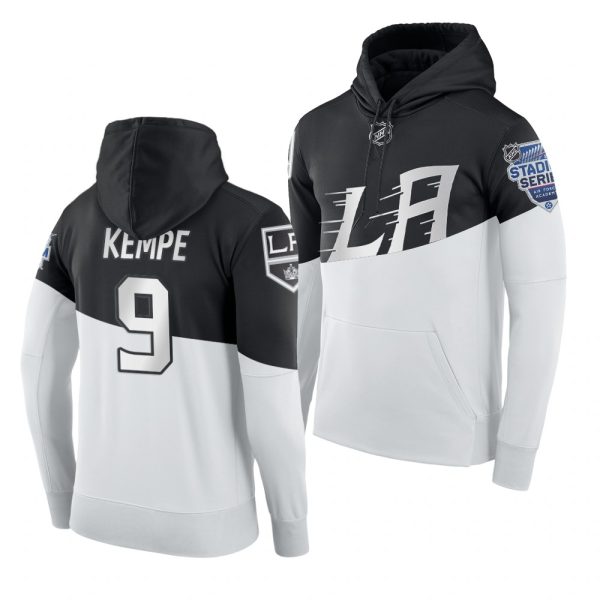 Stunning Adidas Los Angeles Kings #9 Adrian Kempe Men's 2020 Stadium Series White Black NHL Hoodie