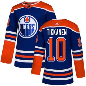 Stunning Adidas Oilers #10 Esa Tikkanen Royal Blue Alternate Authentic Stitched NHL Jersey