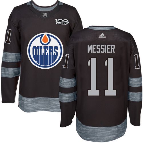 Splendid Adidas Oilers #11 Mark Messier Black 1917 2017 100th Anniversary Stitched NHL Jersey
