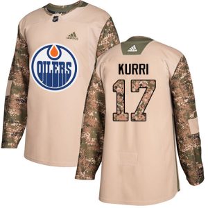 First - rate Adidas Oilers #17 Jari Kurri Camo Authentic 2017 Veterans Day Stitched NHL Jersey
